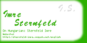 imre sternfeld business card